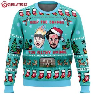 Harry and Marv Keep The Change You Filthy Animal Home Alone Ugly Sweater (1)