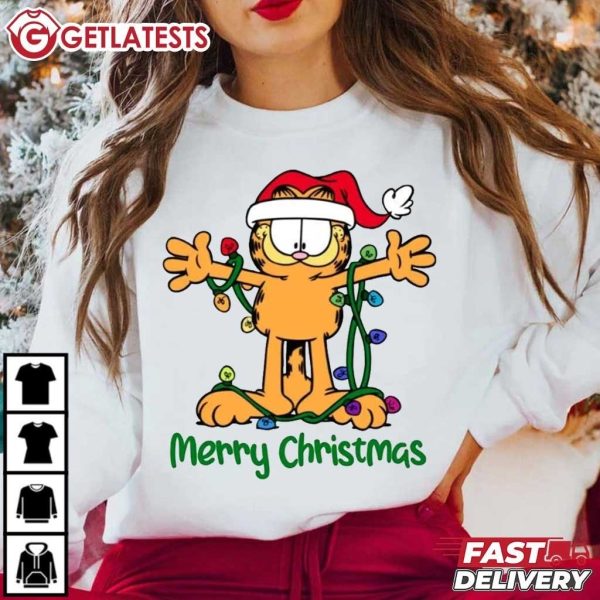 Garfield Merry Christmas Funny Cat Gift For Fan T Shirt (1)