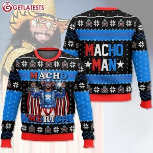 Macho Merica Macho Man Randy Savage Ugly Sweater (1)