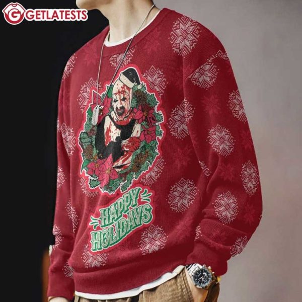 Terrifier Happy Holidays Horror Movie Ugly Sweater (4)