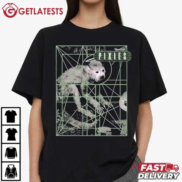 Monkey Gone to Heaven Pixies Monkey Grid T Shirt (4)