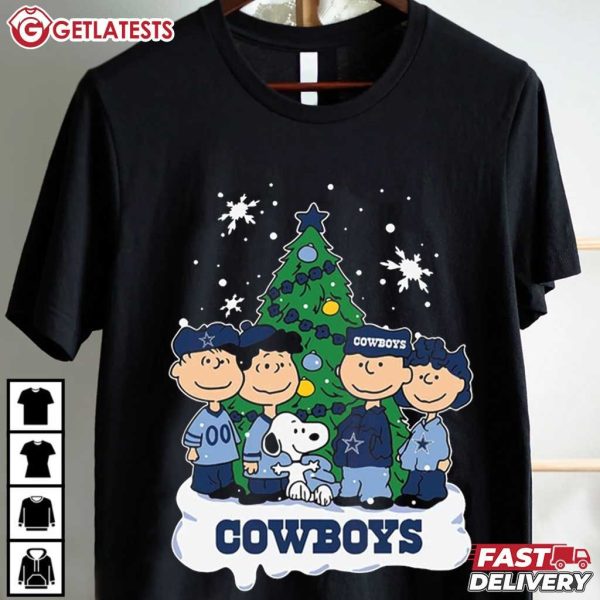 Peanuts Snoopy Dallas Cowboys Christmas Tree T Shirt (2)