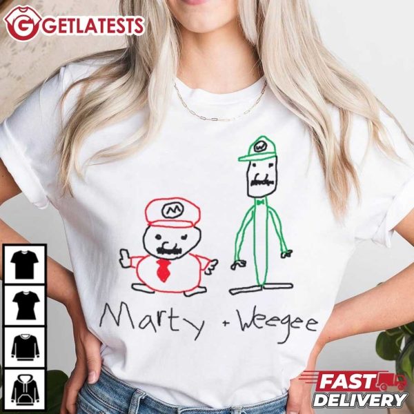 Super Mario Marty and Weegee Cute Silly Meme T Shirt (4)