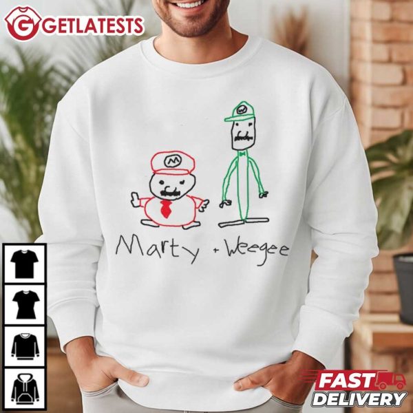 Super Mario Marty and Weegee Cute Silly Meme T Shirt (1)