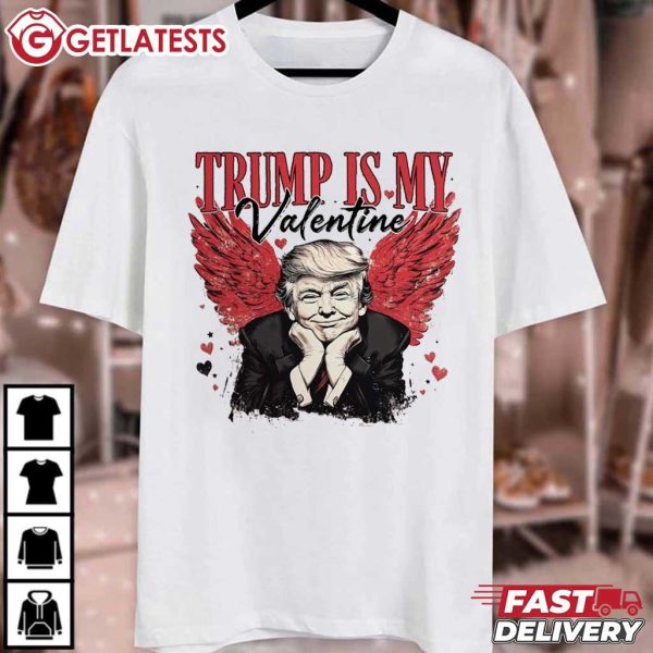 Trump Is My Valentine Cupid Wings Funny Trump T Shirt (2)