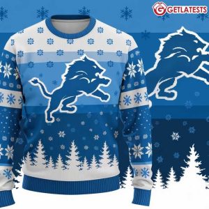 Detroit Lions 2024 Vintage NFL Gift For Fans Ugly Christmas Sweater