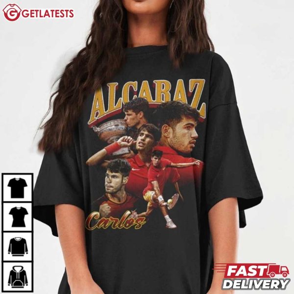 Carlos Alcaraz Pro Tennis Player Graphic Vintage T Shirt