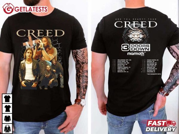 Creed 3 Doors Down Rock Band 2024 Tour T Shirt (1)