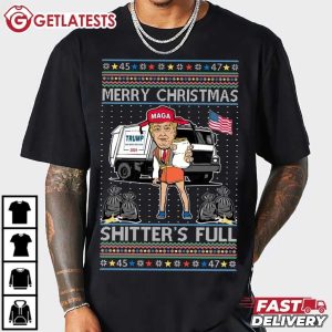 Trump Merry Christmas Shitter's Full Funny Christmas T Shirt (4)