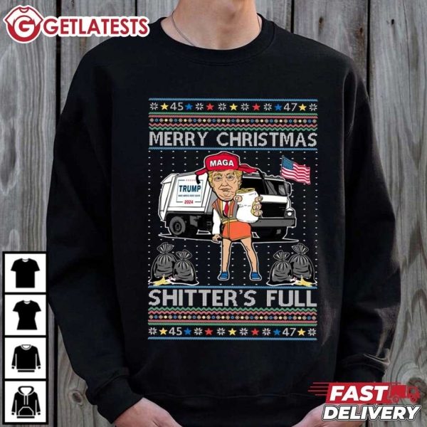 Trump Merry Christmas Shitter's Full Funny Christmas T Shirt (2)