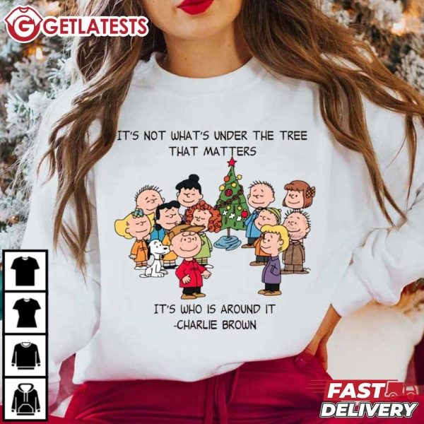 Charlie Brown It's Not What's Under the Tree That Matters Peanuts T Shirt (1)