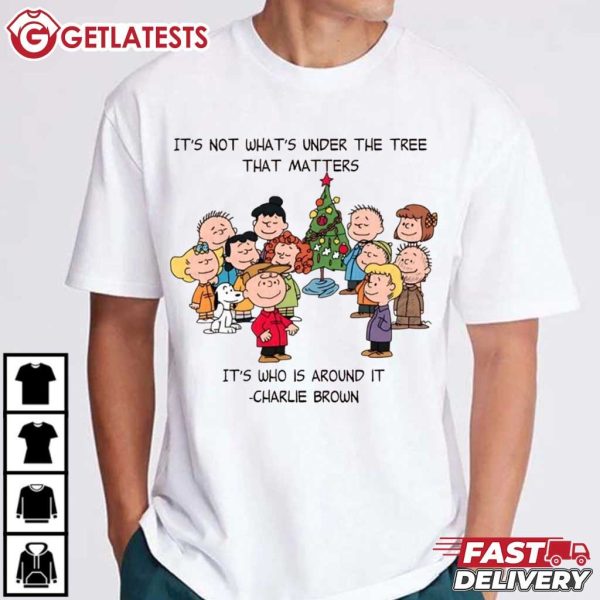 Charlie Brown It's Not What's Under the Tree That Matters Peanuts T Shirt (4)