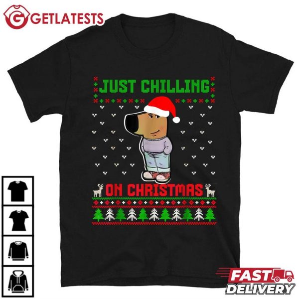 Chill Guy Just Chilling On Christmas Funny Meme T Shirt (3)