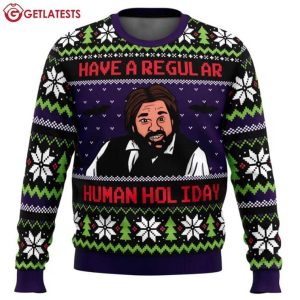 Regular Human Holiday What We Do In The Shadows Ugly Christmas Sweater (1)