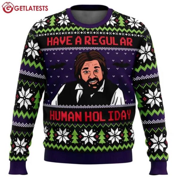 Regular Human Holiday What We Do In The Shadows Ugly Christmas Sweater (1)