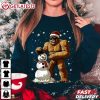 Bigfoot Santa Snowman Graphic Christmas T Shirt (1)