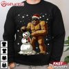 Bigfoot Santa Snowman Graphic Christmas T Shirt (3)