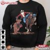 Cowboy Santa Bulldogging Western Funny Christmas T Shirt (2)