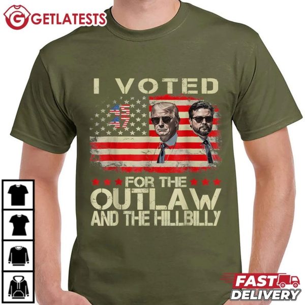 I Voted For The Outlaw And The Hillbilly 2024 Trump Victory T Shirt (3)