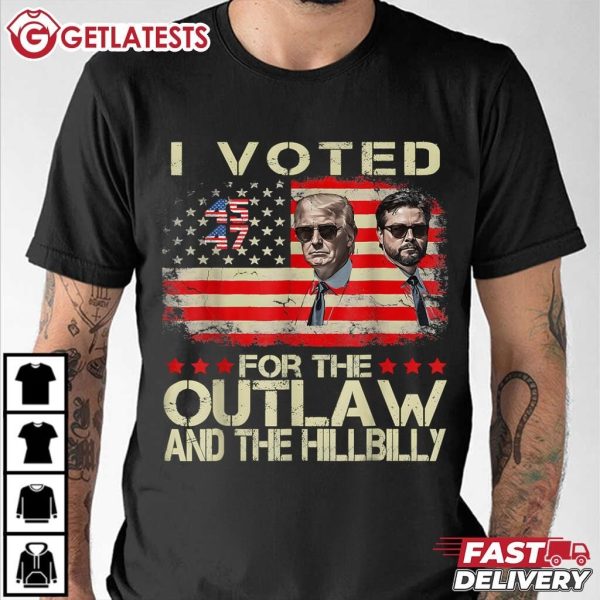 I Voted For The Outlaw And The Hillbilly 2024 Trump Victory T Shirt (2)