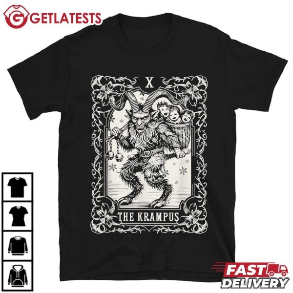 Krampus Tarot Card Christmas Season Evil T Shirt (2)