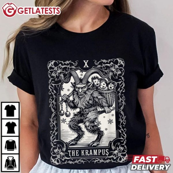 Krampus Tarot Card Christmas Season Evil T Shirt (1)