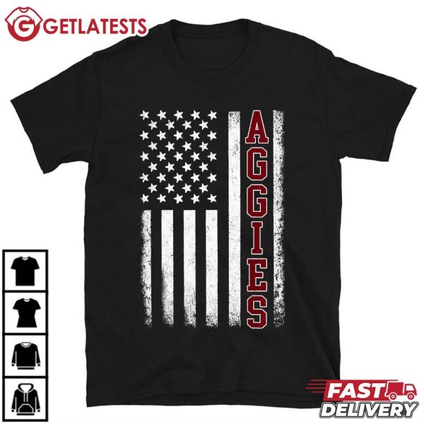 Aggies American Flag Retro Graphic Vintage T Shirt (2)