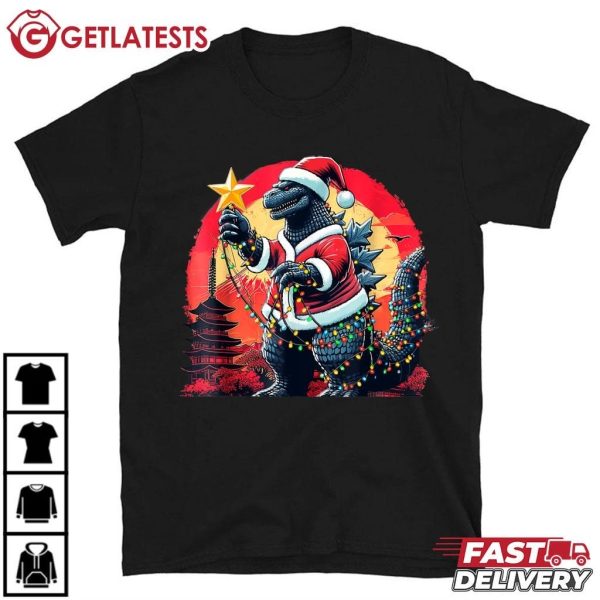 Santazilla Godzilla Japanese Monster Kaiju Dinosaur Christmas T Shirt (2)