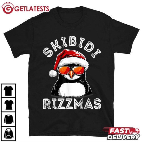 Skibidi Rizzmas Gen Alpha Slang Funny Christmas Penguin T Shirt (2)