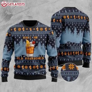 Wine Call Me Old Fashioned Ugly Christmas Sweater