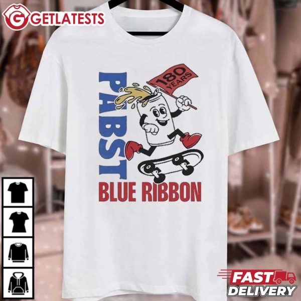 Awesome Pabst Blue Ribbon 180 Years Skate Heather 2024 T shirt (4)