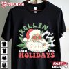 Santa Claus Rollin Into The Holidays Funny Christmas T Shirt (4)