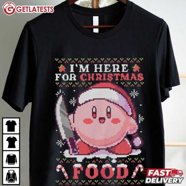 Kirby Knife I'm Here For Christmas Food T Shirt (2)