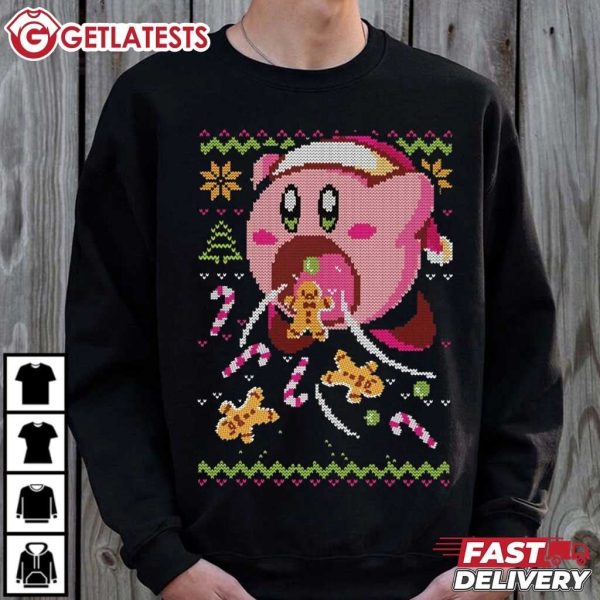 Kirby Cute Pink Hurry Kirby Christmas T Shirt (1)