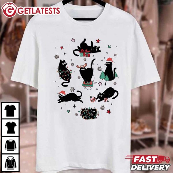 Black Cats Christmas Gift For Cat Lover T Shirt (2)