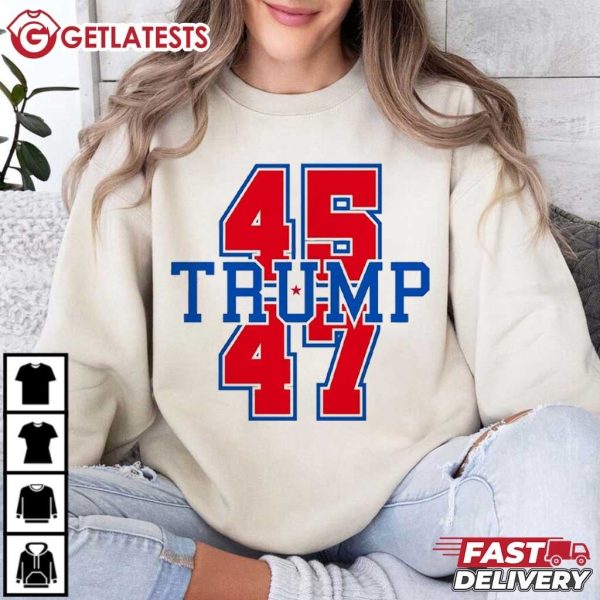 Trump 45 47 President Trump Won Again T Shirt (1)