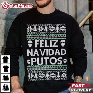 Feliz Navidad Putos Gothic Skull Christmas T Shirt (1)