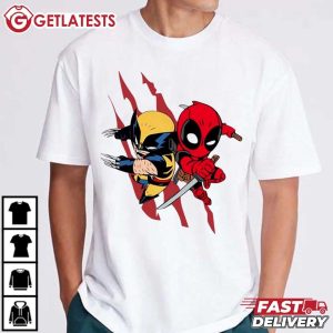 Deadpool And Wolverine Cute Chibi Movie T Shirt (4)