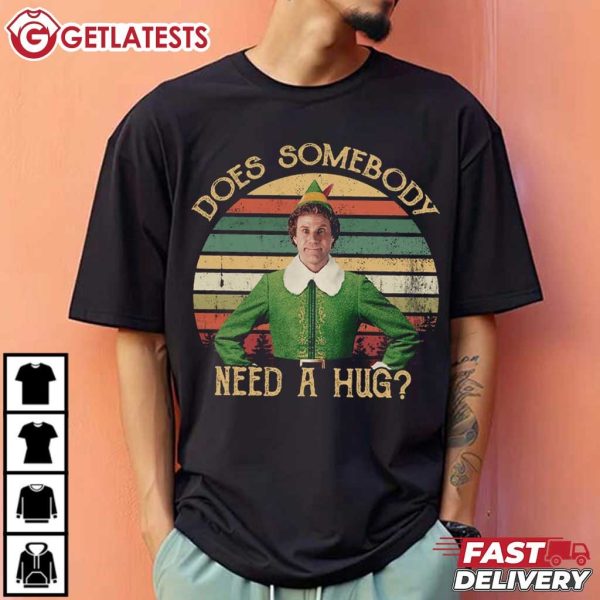 Buddy Elf Does Somebody Need A Hug Christmas Movie T Shirt (4)