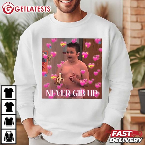 Gibby Gibson Never Gib Up Funny Meme T Shirt (4)