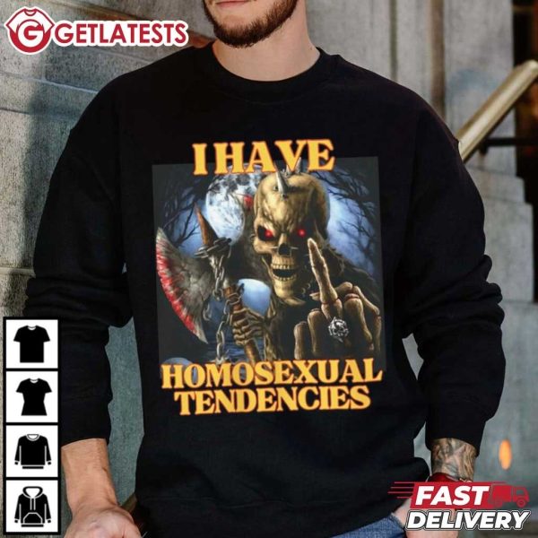 Badass Skeleton Have Homosexual Tendencies Meme T Shirt (1)