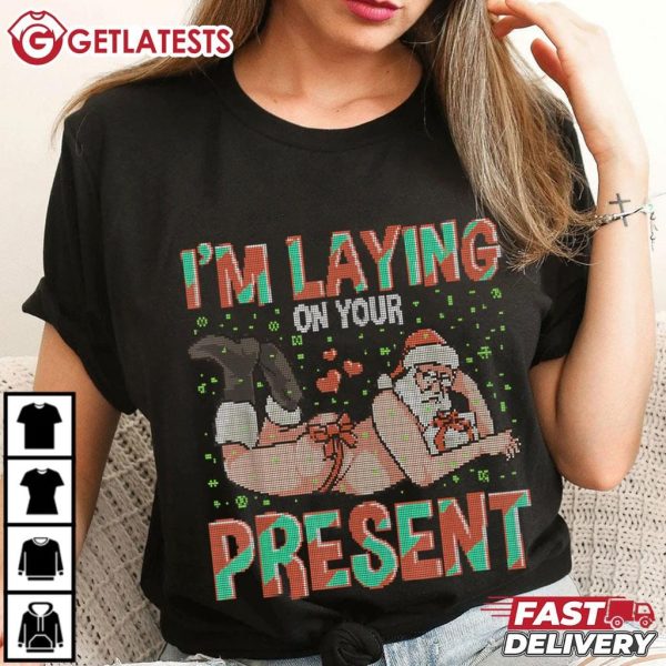 Funny Santa I'm Playing Your Present Christmas T Shirt (3)