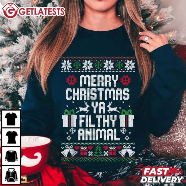 Merry Christmas Ya Filthy Animal Xmas T Shirt (1)