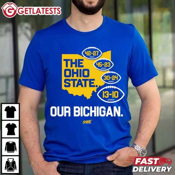 Michigan College Fan Our Bichigan 2024 Anti OSU T Shirt (4)