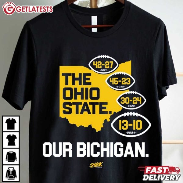 Michigan College Fan Our Bichigan 2024 Anti OSU T Shirt (2)