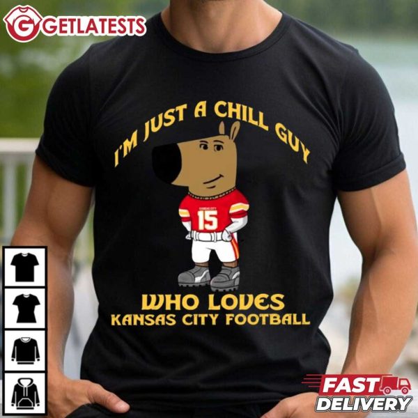 Just A Chill Guy Who Loves Kansas City Football T Shirt (4)