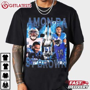 Amon Ra St Brown Detroit Lions Vintage 90s T Shirt (3)