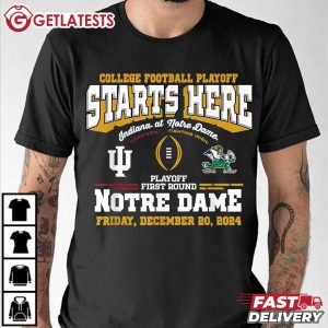 Indiana Hoosiers at Notre Dame Fighting Irish CFP 2024 25 Football T Shirt (1)