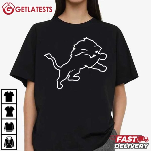 Detroit Lions Black Logo NFL Football T Shirt (4)