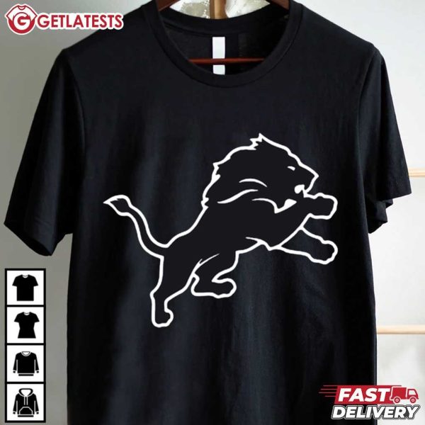 Detroit Lions Black Logo NFL Football T Shirt (2)